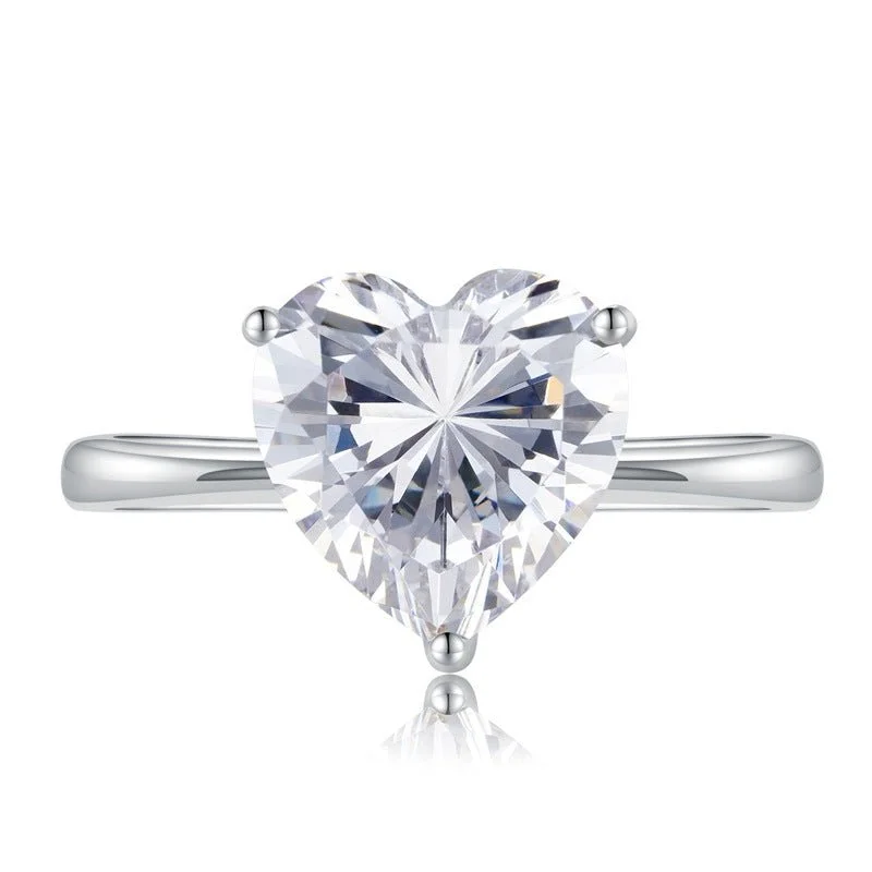 unique engagement rings for women -1.0 Ct Heart Cut D Color Diamond Love Engagement Ring