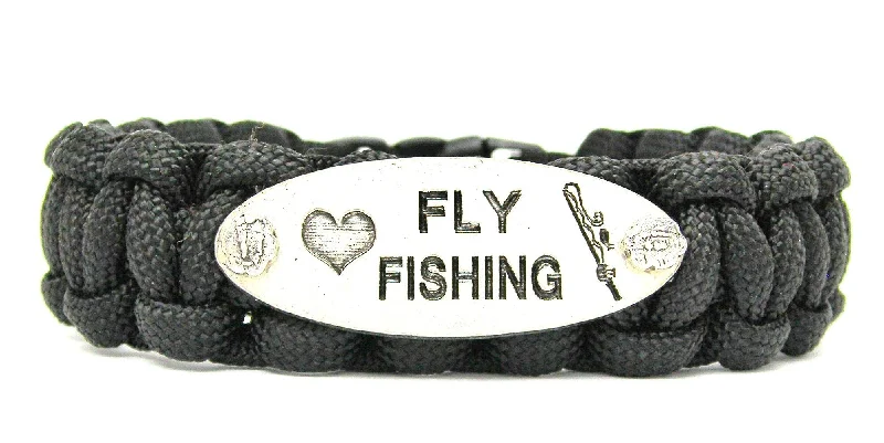 multi-layered bangles for women -Fly Fishing 550 Military Spec Paracord Bracelet