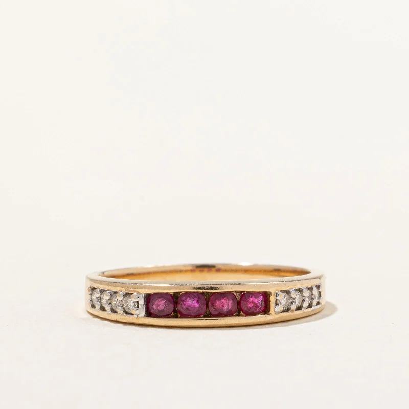 diamond eternity rings -Ruby & Diamond Ring | 0.20ctw, 0.08ctw | SZ 6.5 |