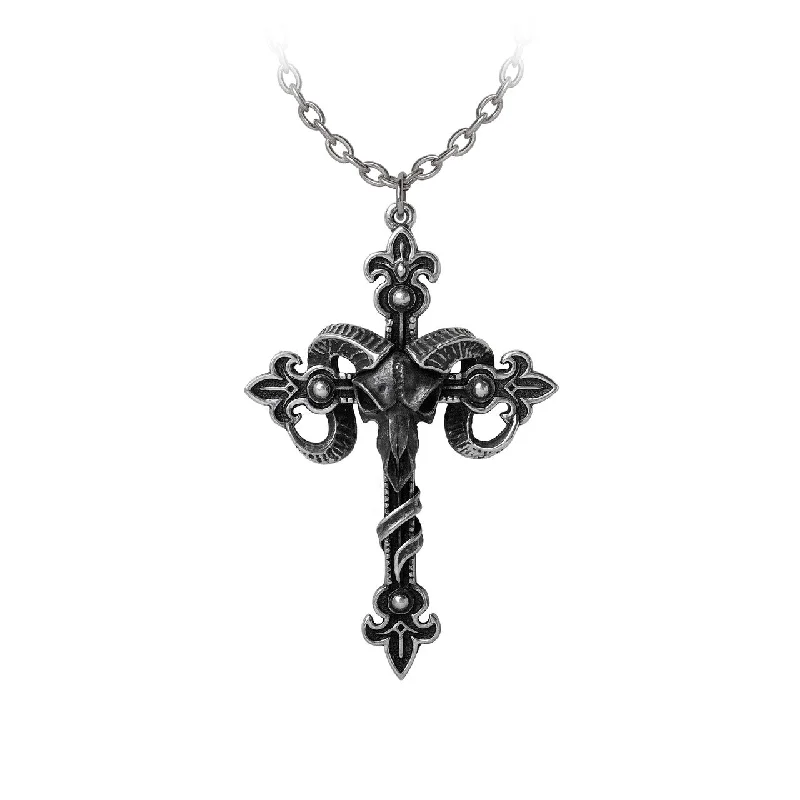 timeless pearl necklaces for women -Cross of Baphomet Necklace