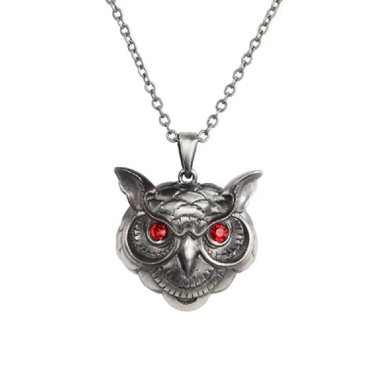 bold statement necklaces -Owl Head Necklace