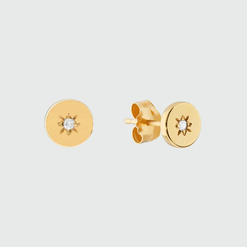 large hoop earrings -Langton Gold Vermeil and Diamond Stud Earrings