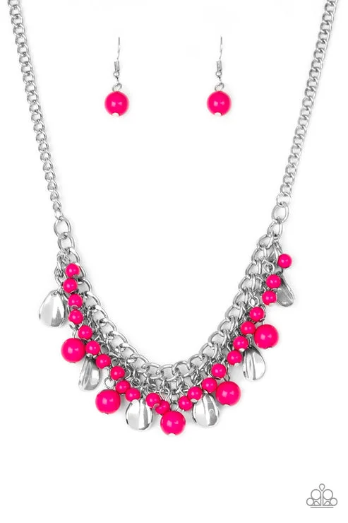 floral design necklaces for women -Summer Showdown Pink Necklace