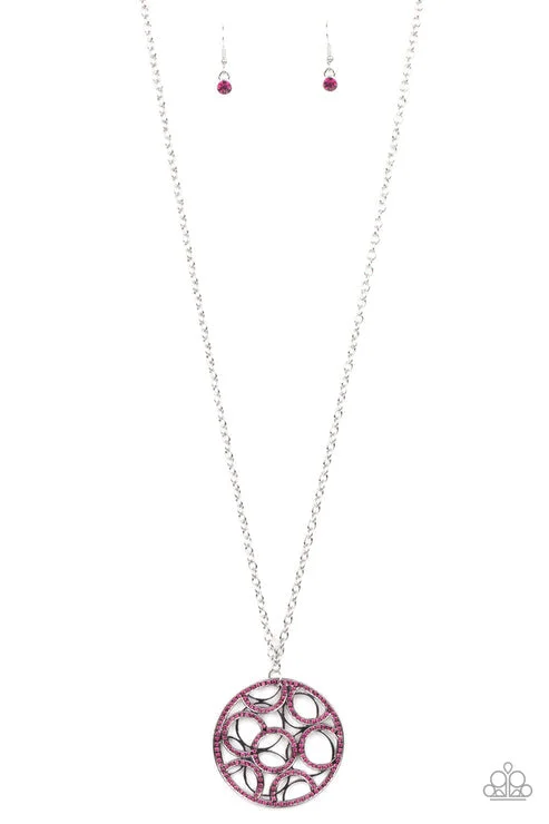 modern women’s necklaces -Thanks A MEDALLION Pink Necklace