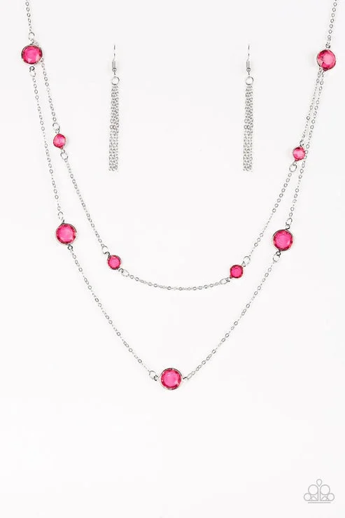 romantic couple’s necklaces -Raise Your Glass Pink Necklace