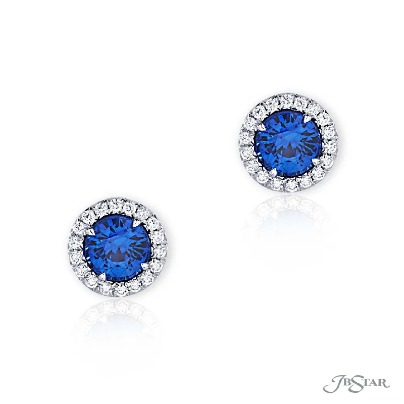 large hoop earrings -Stunning sapphire and diamond stud earrings