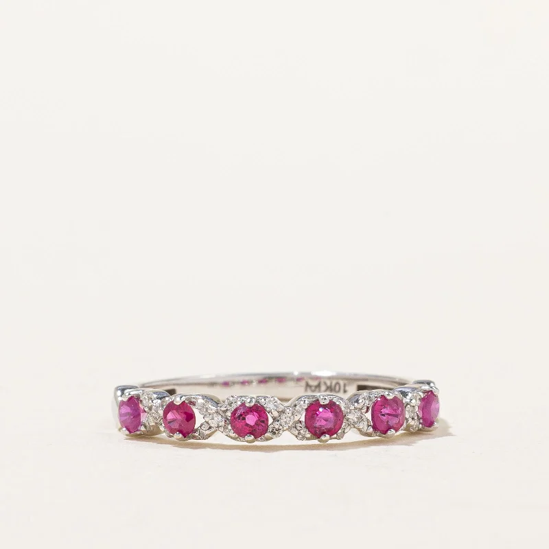 chic rings for women -Ruby & Diamond Ring | 0.36ctw, 0.12ctw | SZ 6.5 |