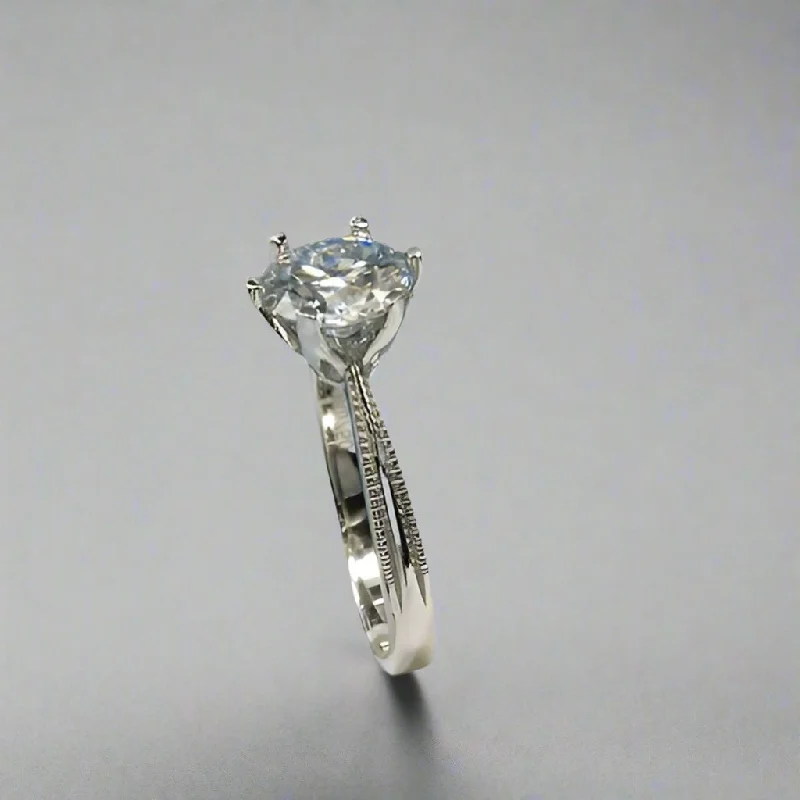 beautiful diamond engagement rings -2.0 Ct Round Cut D Color Diamond Dewdrop Engagement Ring