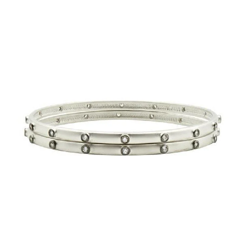 bridal bangles for women -Industrial Finish Two Stack Bangles