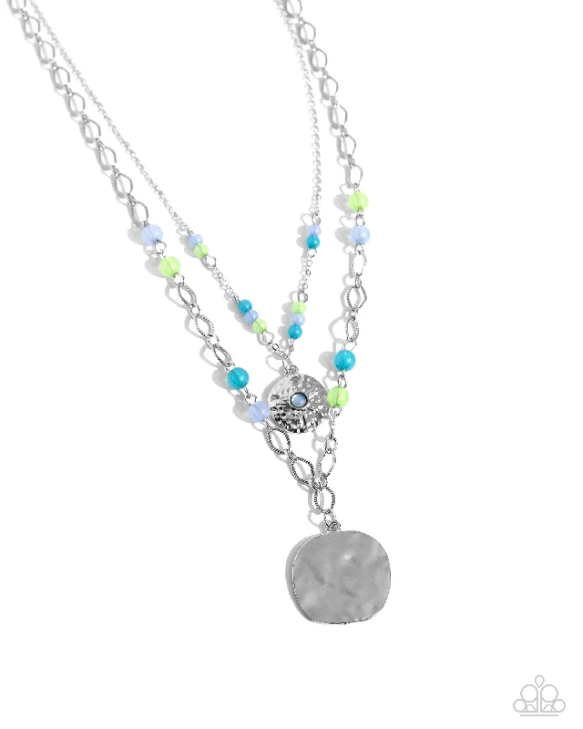 luxury engagement necklaces -Sand Dollar Season - Blue