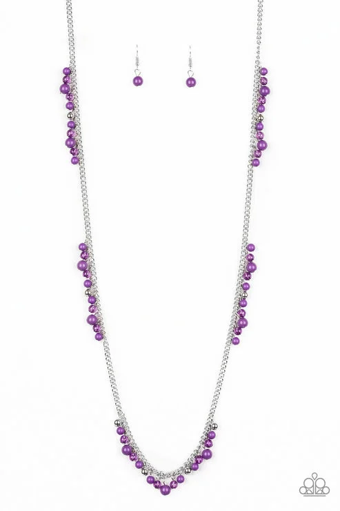 pendant necklaces for women -Miami Mojito Purple Necklace