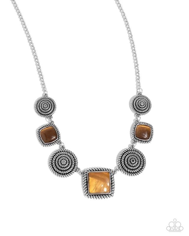 fashionable layered necklaces -Spiral Sass - Brown