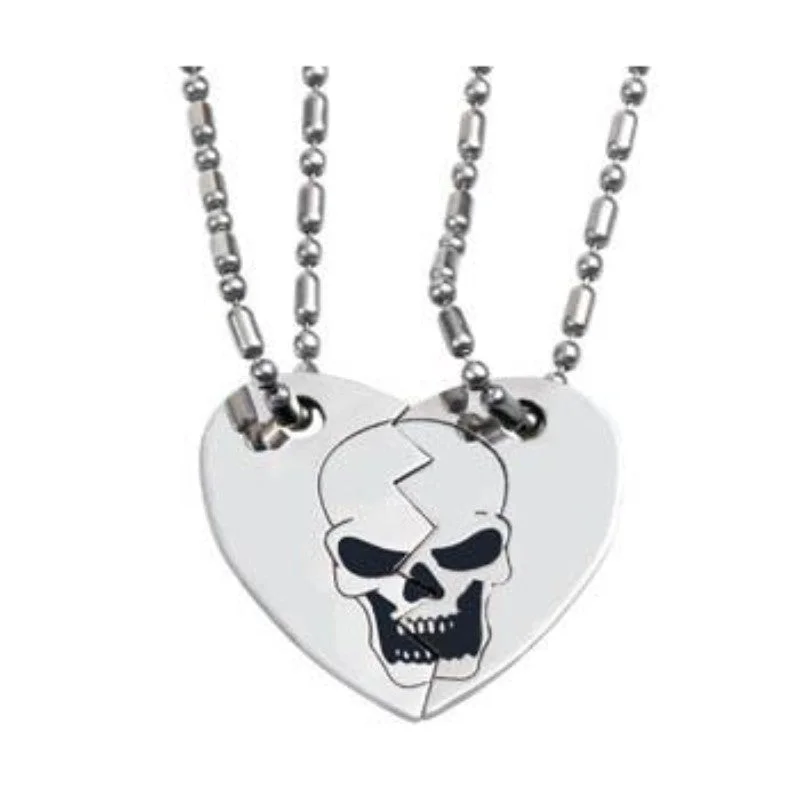 crystal necklaces for women -Broken Heart Dog Tag Necklace