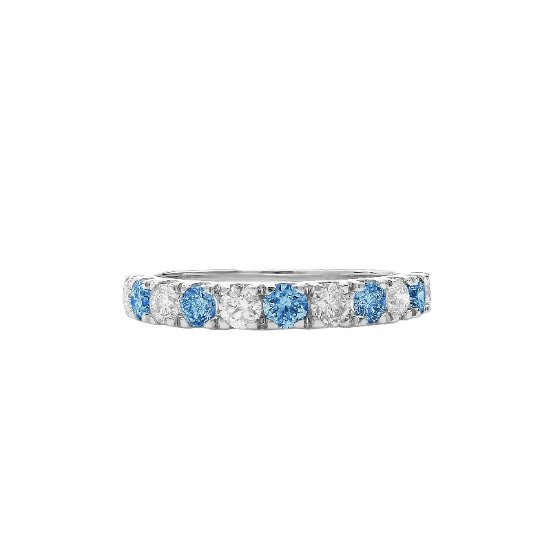 trendy silver rings -Amanda Ring - 1.00Ctw Blue