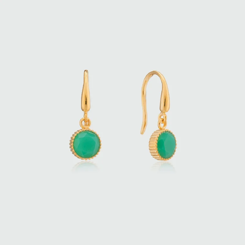 elegant diamond earrings -Barcelona May Chrysoprase Birthstone Hook Earrings