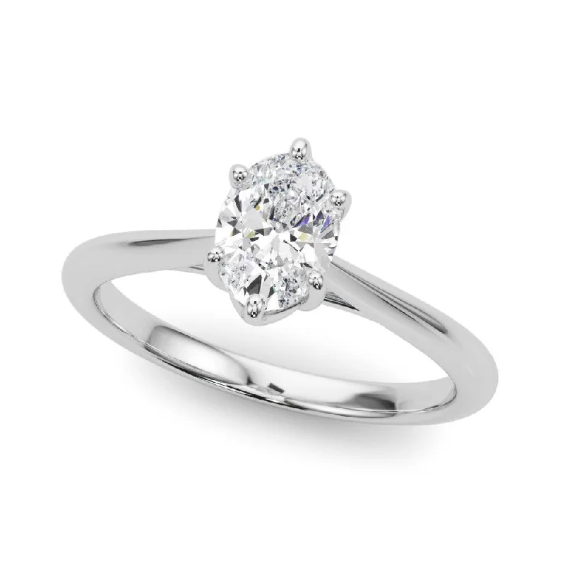 elegant gold rings -Claudia Oval Engagement Ring 1.0 Ct IGI Certified