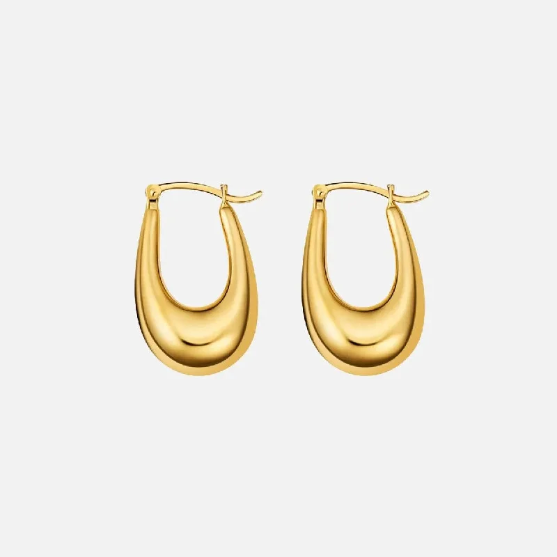 designer earrings for women -Thick Hoop