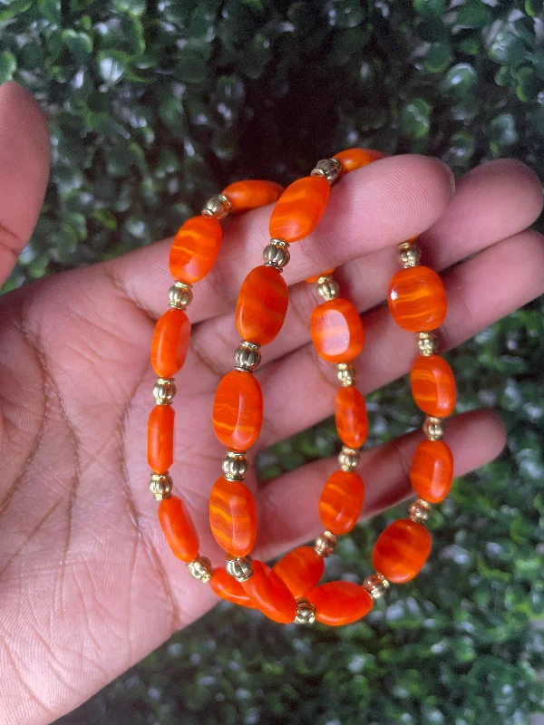 gemstone bracelets for women -Fire orange gold bracelets