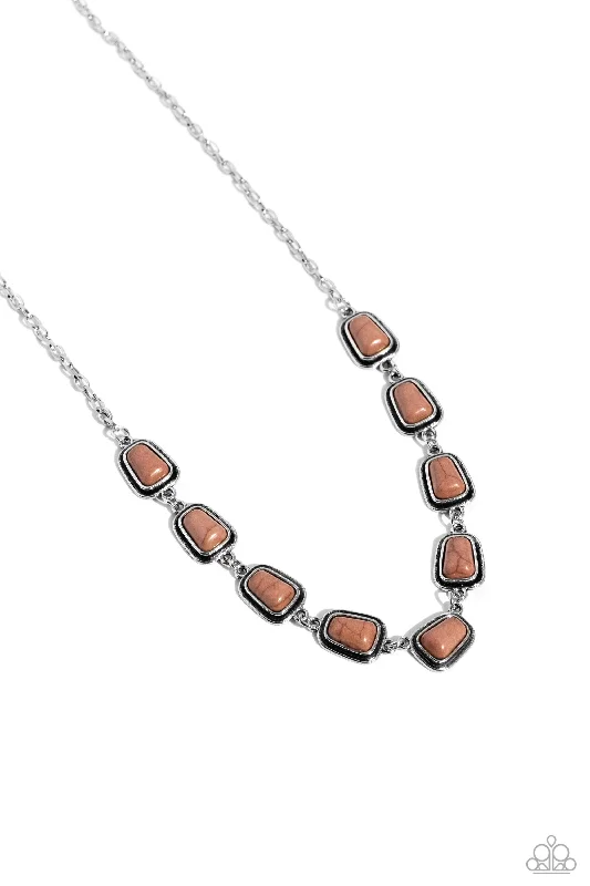 floral design necklaces for women -Southern Safari - Brown