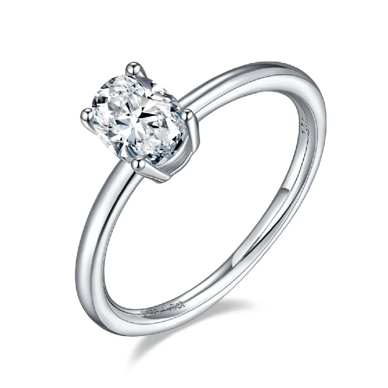 unique engagement rings for women -1.0 ct 5*7mm Oval-cut Diamond Engagement Ring