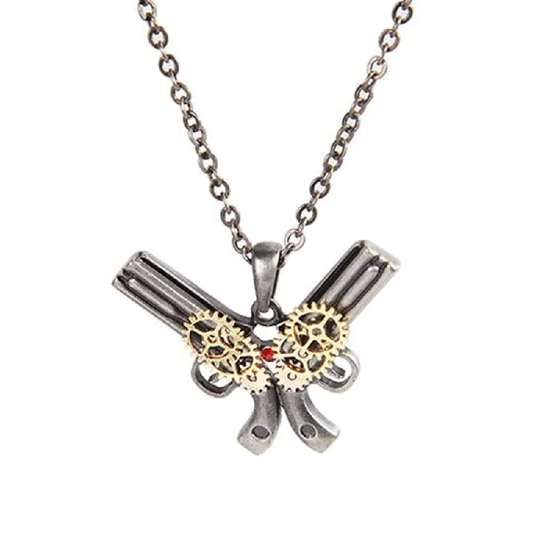 chic bar necklaces for women -Steampunk Pistol Necklace