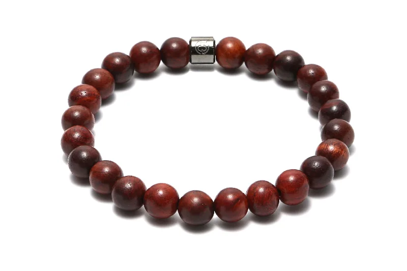 stylish stacking bracelets -Rosewood Bead Bracelet