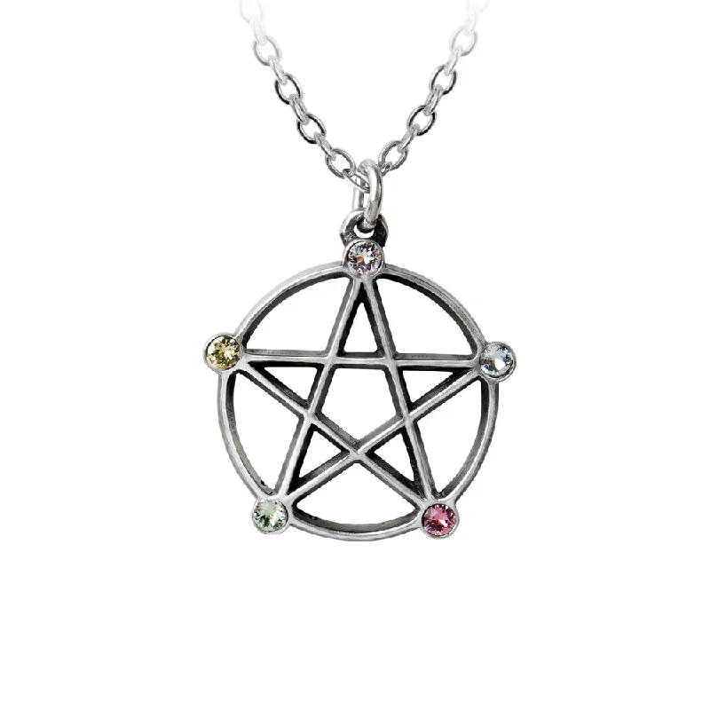 handmade necklaces for women -Wiccan Elemental Pentacle Necklace