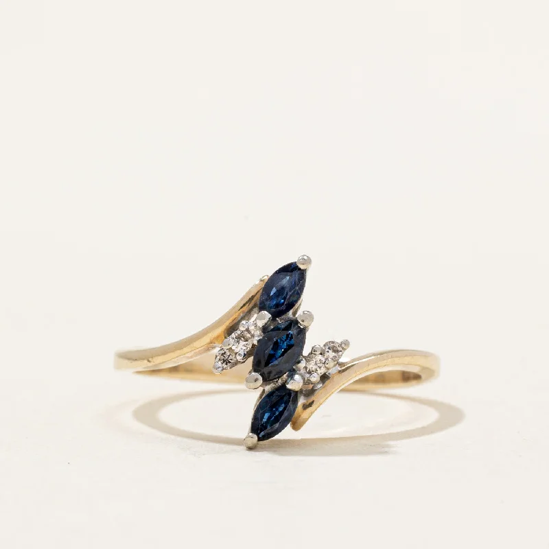 custom rings for women -Sapphire & Diamond Waterfall Ring | 0.27ctw, 0.02ctw | SZ 7 |