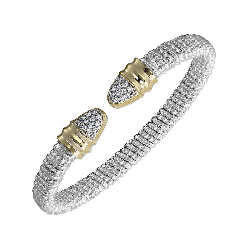 handmade bangles for women -Diamond Tip Open Bracelet