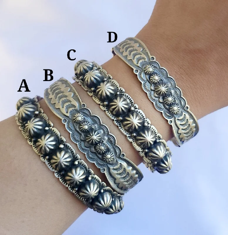 luxury diamond bangles -Stamped Sterling Silver Starburst Cuff Bracelets