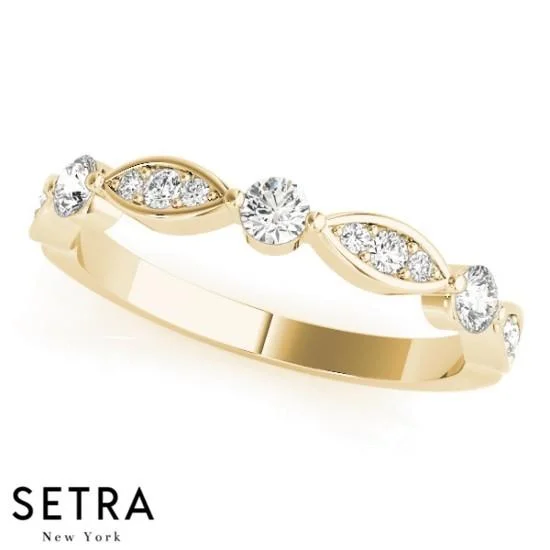 stackable engagement rings -A-DIFFERENT KIND OF WEDDING DIAMOND BAND 14K GOLD