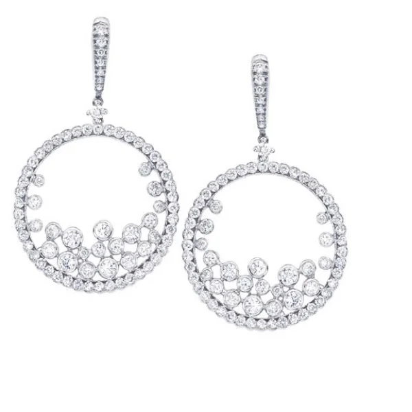 hoop earrings for women -Floating style diamond earrings