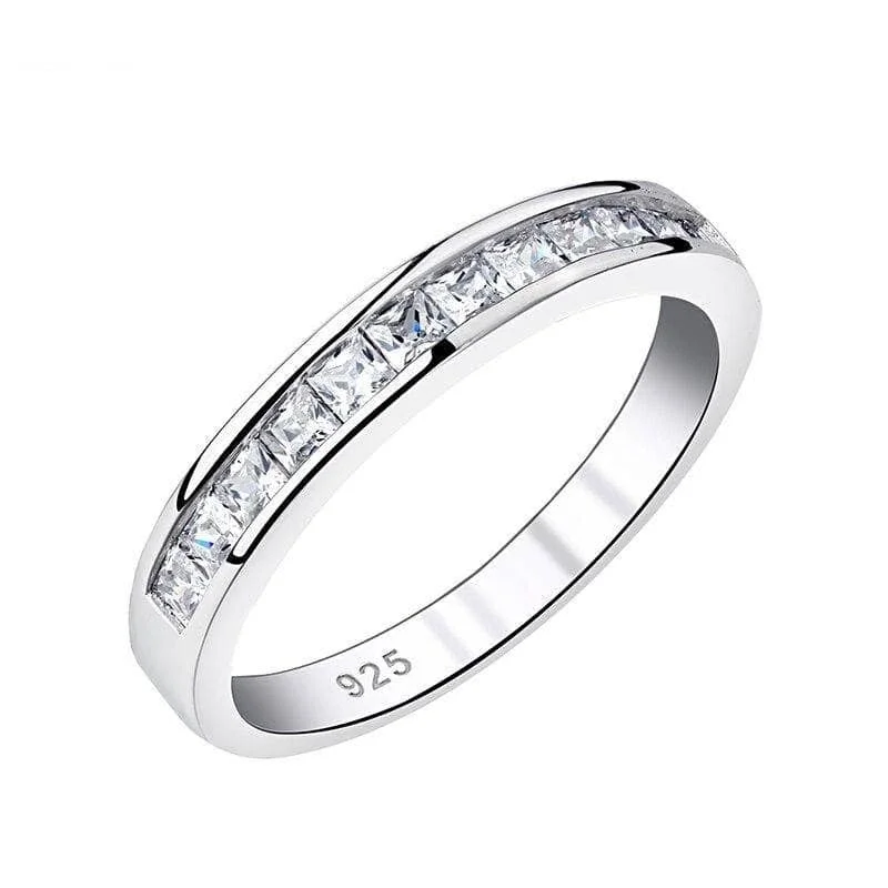 princess cut engagement rings -Rounds Stone Created Diamond Ring