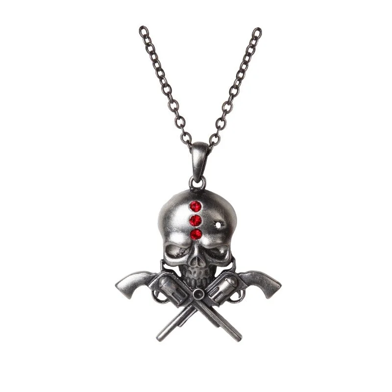 chic crystal pendants for necklaces -Skull Gunslinger Necklace