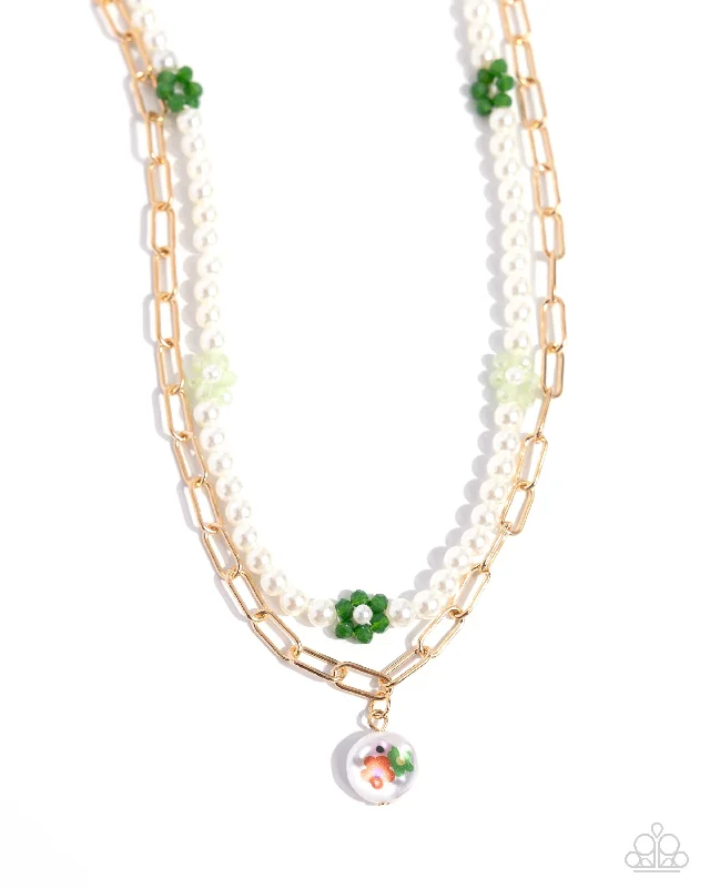 delicate chain necklaces for women -Painted Pageantry - Green