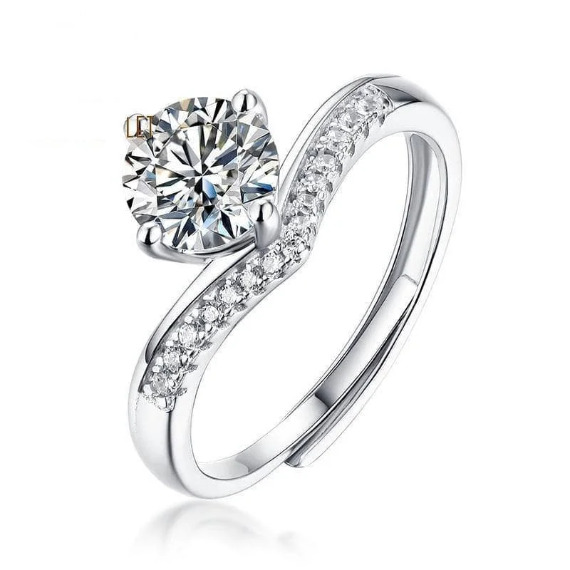 stackable engagement rings -1CT Diamond Engagement Bridal Classic Ring