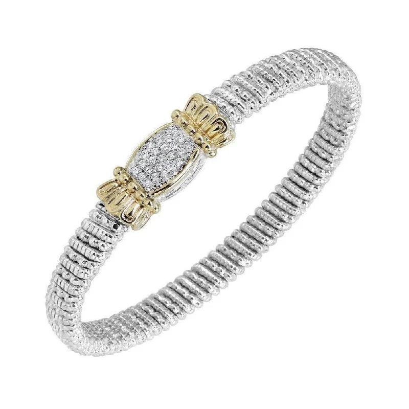 elegant tennis bracelets for women -Bracelet with Oval Pave Medallion