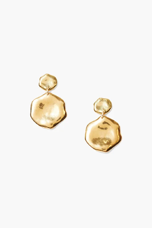 luxury diamond stud earrings -Fortuna Coin Earrings Yellow Gold