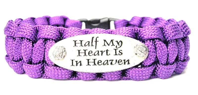 bohemian bracelets for women -Half My Heart Is In Heaven 550 Military Spec Paracord Bracelet