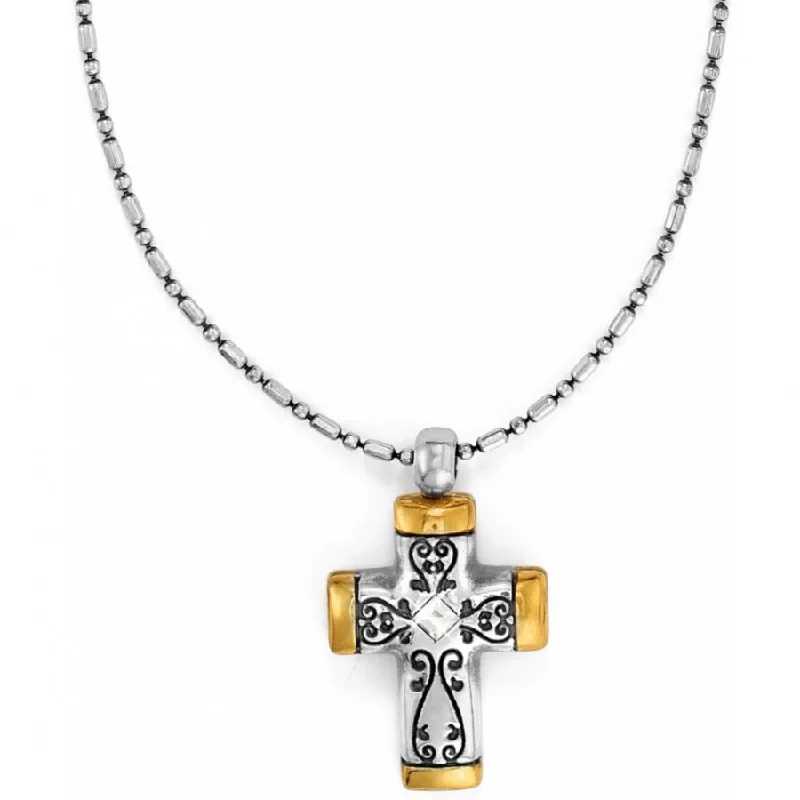 luxury pearl necklaces -Venezia Petite Cross Necklace