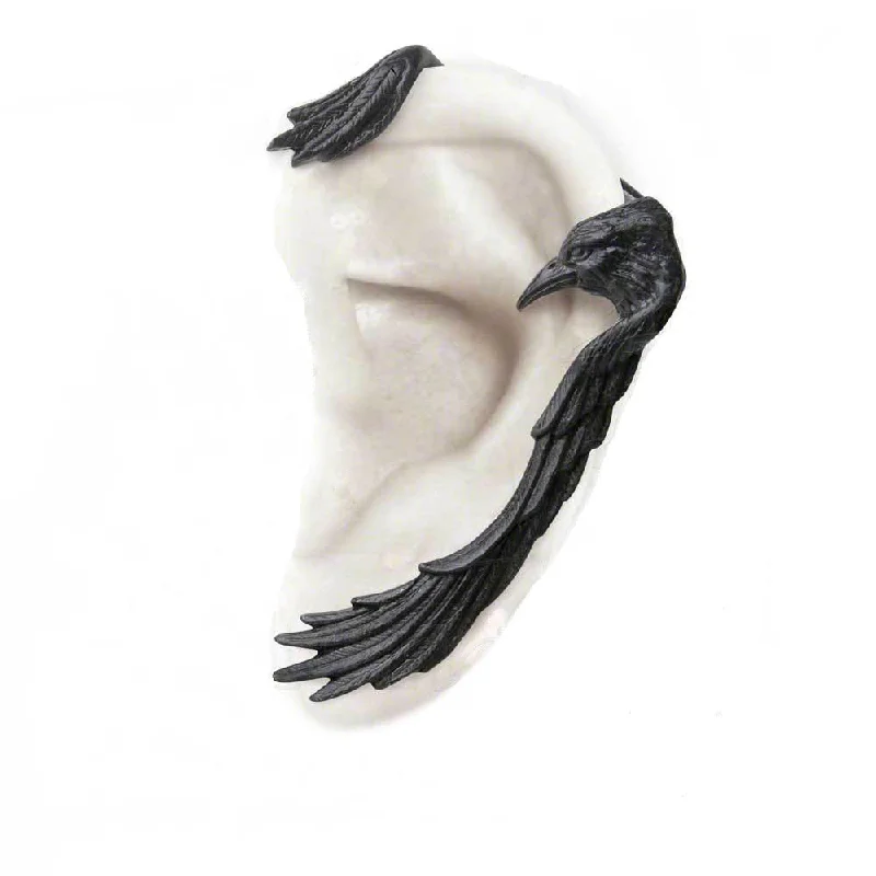 bridal earrings for women -Raven Ear-Wing Ear Wrap - Single Earring for Left Ear - Alchemy Gothic