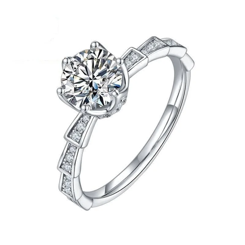 modern engagement rings -D Color 1ct Diamond Women's Engagement Ring Pass Diamond Test