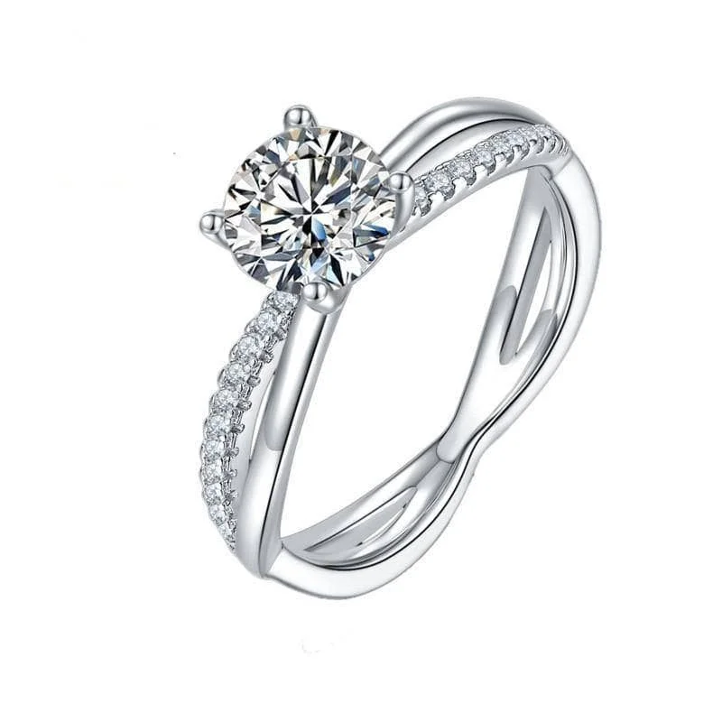 engagement rings with halo -1Ct VVS1 Diamond Twist Promise Rings