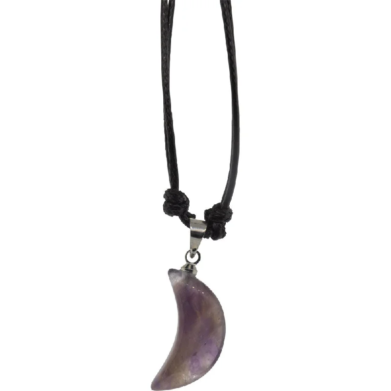 floral design necklaces for women -Gemstone Moon Necklace - Amethyst