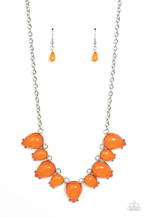 timeless pearl necklaces for women -Pampered Poolside Orange Necklace