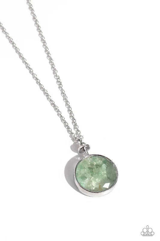 chic bar necklaces for women -Geo Mine - Green