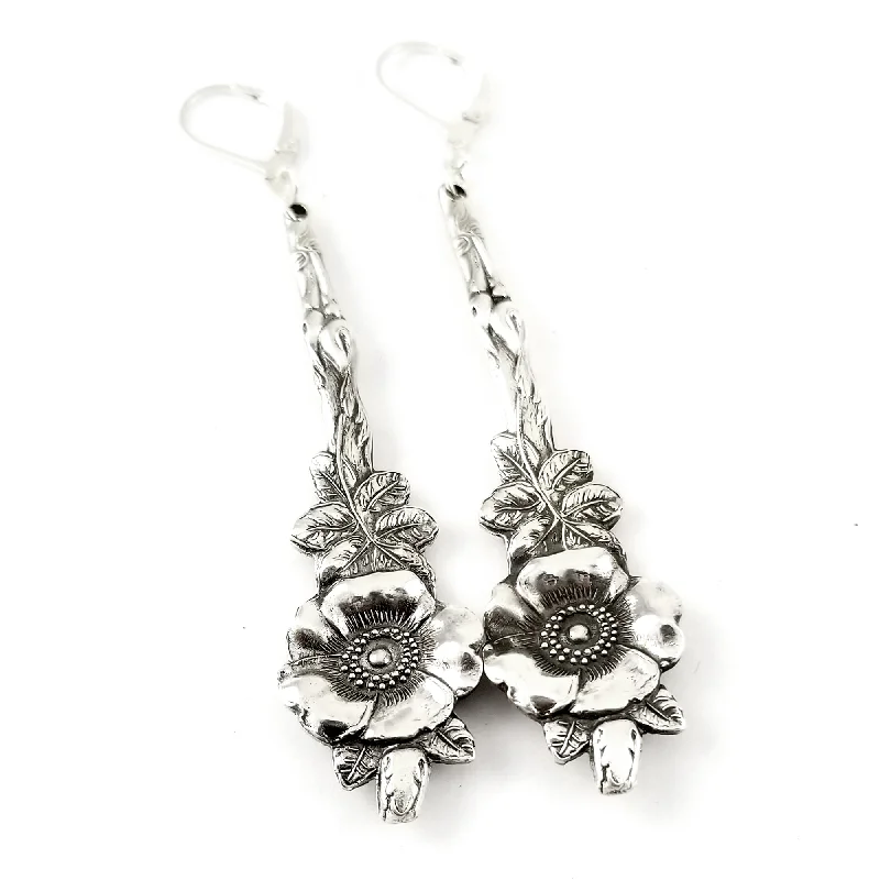 pearl earrings for women -Harlequin Wild Rose Spoon Earrings