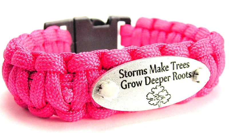 custom bangles with initials -Storms Make Trees Grow Deeper Roots 550 Military Spec Paracord Bracelet