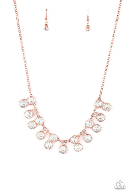 chic bar necklaces for women -Top Dollar Twinkle Copper Necklace