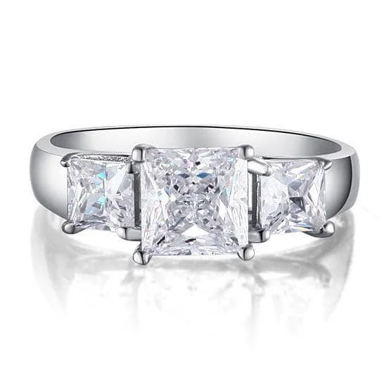 women’s engagement rings with diamonds -1.5 Carat 3-Stones Created Diamond Wedding Anniversary Ring